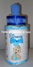 Carica l&#39;immagine nel visualizzatore di Gallery, Torta di pannolini BIBERON - Torte di Pannolini di Lula Creazioni Pampers idea regalo utile economica particolare originale nascita battesimo baby shower spedizioni italia ancona milano torino shop online maschio azzurro blu bebè bimbo
