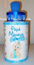 Carica l&#39;immagine nel visualizzatore di Gallery, Torta di pannolini BIBERON - Torte di Pannolini di Lula Creazioni Pampers idea regalo utile economica particolare originale nascita battesimo baby shower spedizioni italia ancona milano torino shop online maschio azzurro blu bebè bimbo
