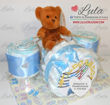 Carica l&#39;immagine nel visualizzatore di Gallery, torta di pannolini pampers lula creazioni idea regalo utile originale particolare bella nascita battesimo baby shower bimbo bimba maschio femmina rosa verde azzurro shop online spedizioni italia ancona milano torino
