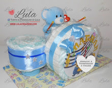 Carica l&#39;immagine nel visualizzatore di Gallery, torta di pannolini pampers lula creazioni idea regalo utile originale particolare bella nascita battesimo baby shower bimbo bimba maschio femmina rosa verde azzurro shop online spedizioni italia ancona milano torino
