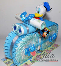 Carica l&#39;immagine nel visualizzatore di Gallery, Torte di pannolini di Lula Creazioni Moto peluche personalizzabile fucsia celeste azzurra maschio femmina rosa idea regalo gravidanza nascita battesimo baby shower neonato bella utile originale shop online spedizioni italia ancona
