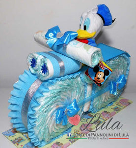 Torte di pannolini di Lula Creazioni Moto peluche personalizzabile fucsia celeste azzurra maschio femmina rosa idea regalo gravidanza nascita battesimo baby shower neonato bella utile originale shop online spedizioni italia ancona