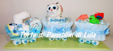 Carica l&#39;immagine nel visualizzatore di Gallery, Torta di pannolini Pampers Treno Lula Creazioni peluche trenino azzurro maschio idea regalo nascita battesimo baby shower originale utile idea regalo gravidanza nascita battesimo baby shower neonato bella utile originale shop online spedizioni italia ancona
