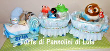 Carica l&#39;immagine nel visualizzatore di Gallery, Torta di pannolini Pampers Treno Lula Creazioni peluche trenino azzurro maschio idea regalo nascita battesimo baby shower originale utile idea regalo gravidanza nascita battesimo baby shower neonato bella utile originale shop online spedizioni italia ancona
