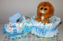 Carica l&#39;immagine nel visualizzatore di Gallery, Torta di pannolini Pampers Treno Lula Creazioni peluche trenino azzurro maschio idea regalo nascita battesimo baby shower originale utile leone gravidanza neonato bella shop online spedizioni italia ancona
