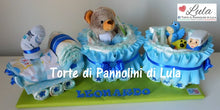 Carica l&#39;immagine nel visualizzatore di Gallery, Torta di pannolini Pampers Treno Lula Creazioni peluche trenino azzurro maschio idea regalo nascita battesimo baby shower originale utile idea regalo gravidanza nascita battesimo baby shower neonato bella utile originale shop online spedizioni italia ancona
