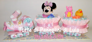 Torta di pannolini Pampers Treno Lula Creazioni peluche trenino rosa femmina Minnie idea regalo nascita battesimo baby shower originale utile idea regalo gravidanza nascita battesimo baby shower neonato bella utile originale shop online spedizioni italia ancona