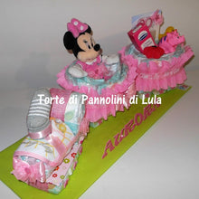 Carica l&#39;immagine nel visualizzatore di Gallery, Torta di pannolini Pampers Treno Lula Creazioni peluche trenino rosa femmina Minnie idea regalo nascita battesimo baby shower originale utile idea regalo gravidanza nascita battesimo baby shower neonato bella utile originale shop online spedizioni italia ancona
