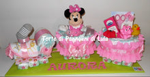 Carica l&#39;immagine nel visualizzatore di Gallery, Torta di pannolini Pampers Treno Lula Creazioni peluche trenino rosa femmina Minnie idea regalo nascita battesimo baby shower originale utile idea regalo gravidanza nascita battesimo baby shower neonato bella utile originale shop online spedizioni italia ancona
