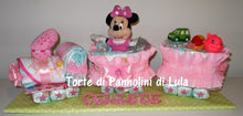 Carica l&#39;immagine nel visualizzatore di Gallery, Torta di pannolini Pampers Treno Lula Creazioni peluche trenino rosa femmina Minnie idea regalo nascita battesimo baby shower originale utile idea regalo gravidanza nascita battesimo baby shower neonato bella utile originale shop online spedizioni italia ancona
