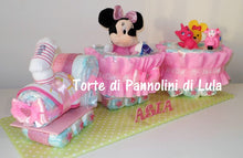 Carica l&#39;immagine nel visualizzatore di Gallery, Torta di pannolini Pampers Treno Lula Creazioni peluche trenino rosa femmina Minnie idea regalo nascita battesimo baby shower originale utile idea regalo gravidanza nascita battesimo baby shower neonato bella utile originale shop online spedizioni italia ancona
