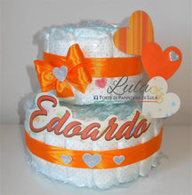 Carica l&#39;immagine nel visualizzatore di Gallery, Torte di Pannolini di Lula Creazioni - igiene Sicurezza Qualità - Pampers cuori cuore personalizzabile fucsia celeste azzurra maschio femmina idea regalo gravidanza nascita battesimo baby shower neonato bella utile originale shop online spedizioni italia ancona personalizzabile
