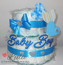 Carica l&#39;immagine nel visualizzatore di Gallery, Torte di Pannolini di Lula Creazioni - igiene Sicurezza Qualità - Pampers cuori cuore personalizzabile fucsia celeste azzurra maschio femmina idea regalo gravidanza nascita battesimo baby shower neonato bella utile originale shop online spedizioni italia ancona personalizzabile
