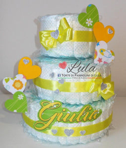 Torte di Pannolini di Lula Creazioni - igiene Sicurezza Qualità - Pampers cuori cuore personalizzabile fucsia celeste azzurra maschio femmina idea regalo gravidanza nascita battesimo baby shower neonato bella utile originale shop online spedizioni italia ancona personalizzabile