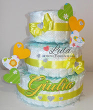 Carica l&#39;immagine nel visualizzatore di Gallery, Torte di Pannolini di Lula Creazioni - igiene Sicurezza Qualità - Pampers cuori cuore personalizzabile fucsia celeste azzurra maschio femmina idea regalo gravidanza nascita battesimo baby shower neonato bella utile originale shop online spedizioni italia ancona personalizzabile
