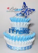 Carica l&#39;immagine nel visualizzatore di Gallery, Torte di Pannolini di Lula Creazioni - igiene Sicurezza Qualità - Pampers personalizzabile fucsia celeste azzurra maschio femmina idea regalo gravidanza nascita battesimo baby shower neonato bella utile originale shop online spedizioni italia ancona personalizzabile
