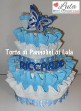 Carica l&#39;immagine nel visualizzatore di Gallery, Torte di Pannolini di Lula Creazioni - igiene Sicurezza Qualità - Pampers personalizzabile fucsia celeste azzurra maschio femmina idea regalo gravidanza nascita battesimo baby shower neonato bella utile originale shop online spedizioni italia ancona personalizzabile
