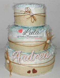 Torte di Pannolini di Lula Creazioni - igiene Sicurezza Qualità - Pampersmaschio femmina idea regalo gravidanza nascita battesimo baby shower neonato bella utile originale shop online spedizioni italia ancona personalizzabile