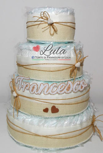 Torte di Pannolini di Lula Creazioni - igiene Sicurezza Qualità - Pampersmaschio femmina idea regalo gravidanza nascita battesimo baby shower neonato bella utile originale shop online spedizioni italia ancona personalizzabile