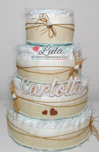 Torte di Pannolini di Lula Creazioni - igiene Sicurezza Qualità - Pampersmaschio femmina idea regalo gravidanza nascita battesimo baby shower neonato bella utile originale shop online spedizioni italia ancona personalizzabile