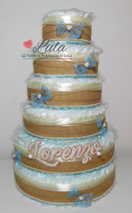 Torte di Pannolini di Lula Creazioni - igiene Sicurezza Qualità - Pampersmaschio femmina idea regalo gravidanza nascita battesimo baby shower neonato bella utile originale shop online spedizioni italia ancona personalizzabile