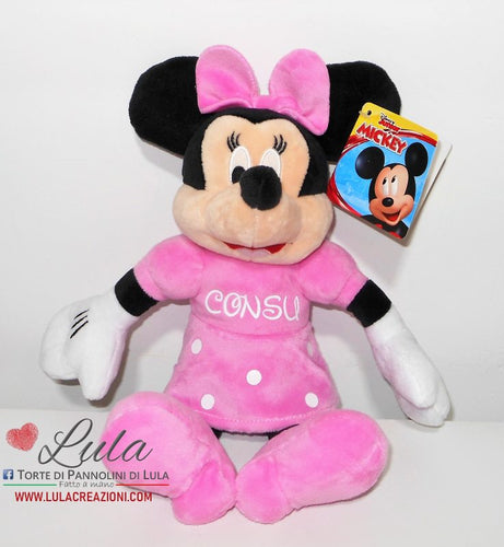 Peluche grande Minnie personalizzato nome Lula Creazioni idea regalo nascita battesimo compleanno bambina femmina rosa