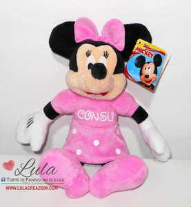 Peluche grande Minnie personalizzato nome Lula Creazioni idea regalo nascita battesimo compleanno bambina femmina rosa