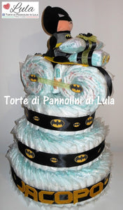 Torte di Pannolini di Lula Creazioni - MOTO GRANDE + Batman - azzurro maschio Torte di pannolini di Lula Creazioni Moto bicicletta peluche Minnie Topolino Pampers personalizzabile fucsia celeste azzurra maschio femmina rosa idea regalo gravidanza nascita battesimo baby shower neonato bella utile originale shop online spedizioni italia ancona