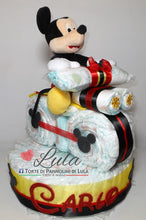 Carica l&#39;immagine nel visualizzatore di Gallery, Torte di Pannolini di Lula Creazioni - MOTO grande + Peluche Topolino - maschio Torte di pannolini di Lula Creazioni Moto peluche Minnie Topolino Pampers personalizzabile fucsia celeste azzurra maschio femmina rosa idea regalo gravidanza nascita battesimo baby shower neonato bella utile originale shop online spedizioni italia ancona
