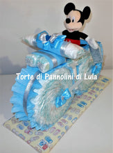 Carica l&#39;immagine nel visualizzatore di Gallery, Torte di Pannolini di Lula Creazioni - MOTO grande + Topolino - azzurro maschio Torte di pannolini di Lula Creazioni Moto peluche Minnie Topolino Pampers personalizzabile fucsia celeste azzurra maschio femmina rosa idea regalo gravidanza nascita battesimo baby shower neonato bella utile originale shop online spedizioni italia ancona
