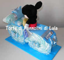 Carica l&#39;immagine nel visualizzatore di Gallery, Torte di Pannolini di Lula Creazioni - MOTO piccola + Topolino - azzurro maschio Torte di pannolini di Lula Creazioni Moto peluche Minnie Topolino Pampers personalizzabile fucsia celeste azzurra maschio femmina rosa idea regalo gravidanza nascita battesimo baby shower neonato bella utile originale shop online spedizioni italia ancona
