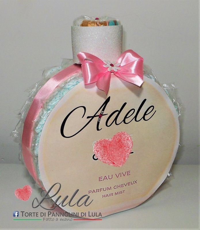 Torte di Pannolini di Lula Creazioni - Profumo bimba femmina rosa originale moda idea regalo gravidanza nascita battesimo baby shower neonato bella utile originale shop online spedizioni italia ancona