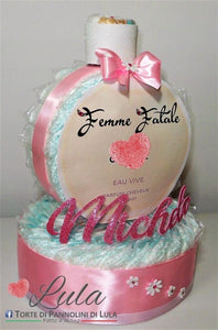 Torte di Pannolini di Lula Creazioni - Profumo grande originale femmina rosa idea regalo gravidanza nascita battesimo baby shower neonato bella utile originale shop online spedizioni italia ancona