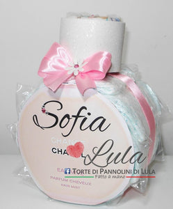 Torte di Pannolini di Lula Creazioni - Profumo originale femmina rosa idea regalo gravidanza nascita battesimo baby shower neonato bella utile originale shop online spedizioni italia ancona