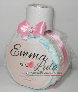 Torte di Pannolini di Lula Creazioni - Profumo originale femmina rosa idea regalo gravidanza nascita battesimo baby shower neonato bella utile originale shop online spedizioni italia ancona