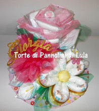 Carica l&#39;immagine nel visualizzatore di Gallery, Torte di Pannolini di Lula Creazioni - mix di Fiori Pampers rosa margherita idea regalo nascita battesimo baby shower femmina gravidanza pampers utile bella originale bavaglino shop online spedizioni italia ancona
