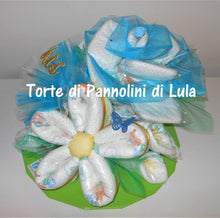 Carica l&#39;immagine nel visualizzatore di Gallery, Torte di Pannolini di Lula Creazioni - mix di Fiori Pampers rosa margherita idea regalo nascita battesimo baby shower maschio azzurro gravidanza pampers utile bella originale bavaglino shop online spedizioni italia ancona
