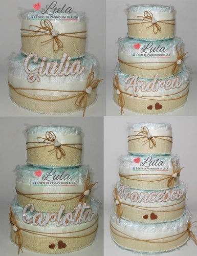 Torte di Pannolini di Lula Creazioni - igiene Sicurezza Qualità - Pampersmaschio femmina idea regalo gravidanza nascita battesimo baby shower neonato bella utile originale shop online spedizioni italia ancona personalizzabile