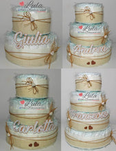 Carica l&#39;immagine nel visualizzatore di Gallery, Torte di Pannolini di Lula Creazioni - igiene Sicurezza Qualità - Pampersmaschio femmina idea regalo gravidanza nascita battesimo baby shower neonato bella utile originale shop online spedizioni italia ancona personalizzabile
