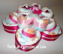 Carica l&#39;immagine nel visualizzatore di Gallery, Torte di pannolini di Lula Creazioni - Pampers fiore grande idea regalo nascita battesimo baby shower festa party futura mamma femmina rosa bella utile originale shop online spedizioni italia ancona
