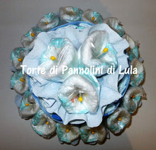 Carica l&#39;immagine nel visualizzatore di Gallery, Torte di pannolini di Lula Creazioni - Pampers fiore grande idea regalo nascita battesimo baby shower festa party futura mamma maschio azzurra particolare gravidanza pampers utile bella originale bavaglino shop online spedizioni italia ancona
