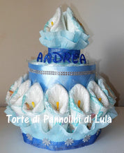 Carica l&#39;immagine nel visualizzatore di Gallery, Torte di pannolini di Lula Creazioni - Pampers fiore grande idea regalo nascita battesimo baby shower festa party futura mamma maschio azzurra particolare gravidanza pampers utile bella originale bavaglino shop online spedizioni italia ancona
