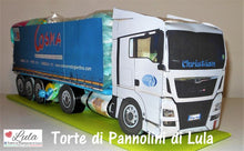 Carica l&#39;immagine nel visualizzatore di Gallery, Torte di pannolini di Lula Creazioni - baby camionista - Pampers - cisterna  autobotte camion  tir autotreno
