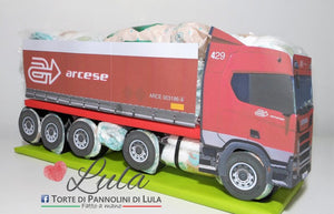 Torte di pannolini di Lula Creazioni - baby camionista - Pampers - cisterna  autobotte camion  tir autotreno