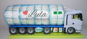 Torte di pannolini di Lula Creazioni - baby camionista - Pampers - cisterna  autobotte camion