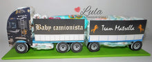 Carica l&#39;immagine nel visualizzatore di Gallery, Torte di pannolini di Lula Creazioni - baby camionista - Pampers - cisterna  autobotte camion autotreno
