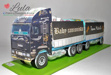 Carica l&#39;immagine nel visualizzatore di Gallery, Torte di pannolini di Lula Creazioni - baby camionista - Pampers - cisterna  autobotte camion autotreno
