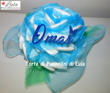 Carica l&#39;immagine nel visualizzatore di Gallery, orte di pannolini di Lula Creazioni - fiore rosa grande idea regalo nascita battesimo babyshower azzurro maschio gravidanza pampers utile bella originale bavaglino shop online spedizioni italia ancona
