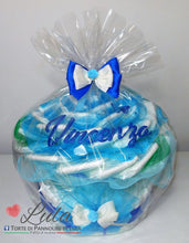 Carica l&#39;immagine nel visualizzatore di Gallery, Torte di pannolini di Lula Creazioni - fiore rosa grande idea regalo nascita battesimo babyshower azzurro maschio pampers gravidanza pampers utile bella originale bavaglino shop online spedizioni italia ancona
