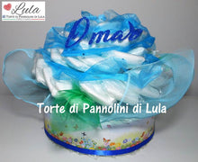 Carica l&#39;immagine nel visualizzatore di Gallery, Torte di pannolini di Lula Creazioni - fiore rosa grande idea regalo nascita battesimo babyshower azzurro maschio pampers gravidanza pampers utile bella originale bavaglino shop online spedizioni italia ancona
